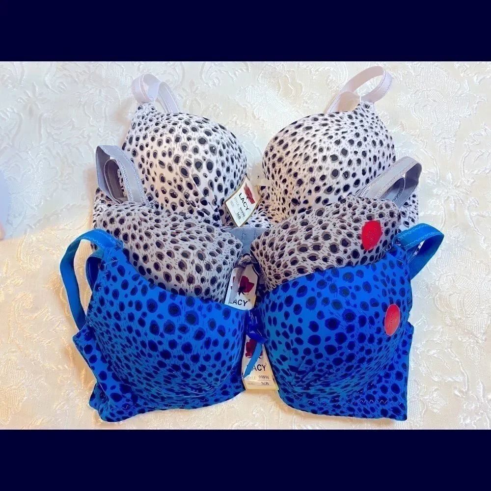 🥀Lacy’s Leopard design sexy Push Up Bra sizes:Various